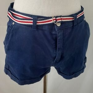 CP Jeans navy blue short shorts with belt